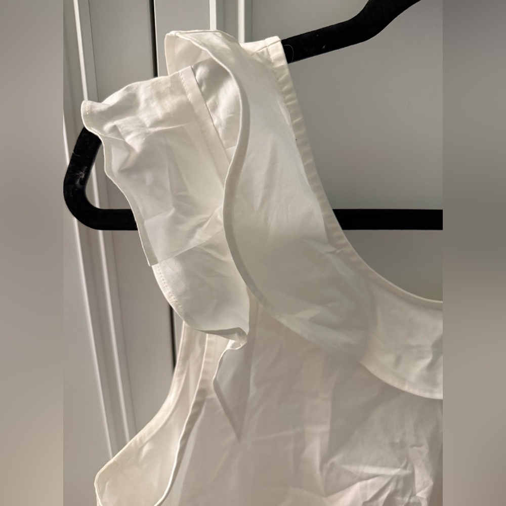 J. Crew White Ruffle Sleeveless Top - Picture 2 of 4